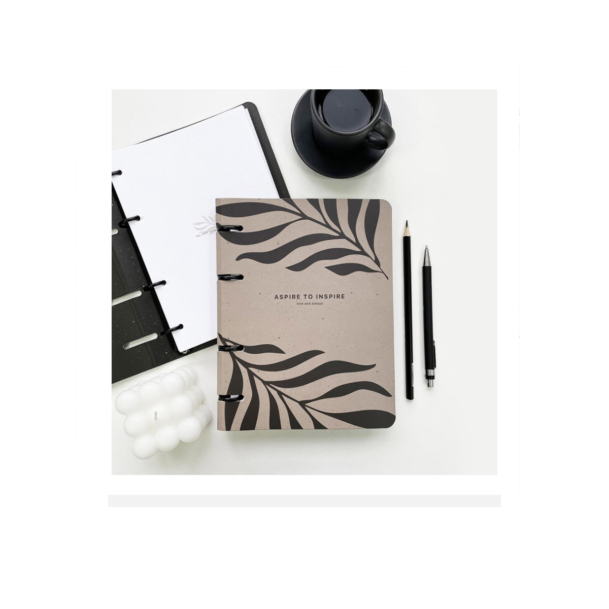 Тетрадь общая, Be Smart, 163х212 мм, 120 л., клетка, кольцевой механизм, картон. Коллекция Sence, листья