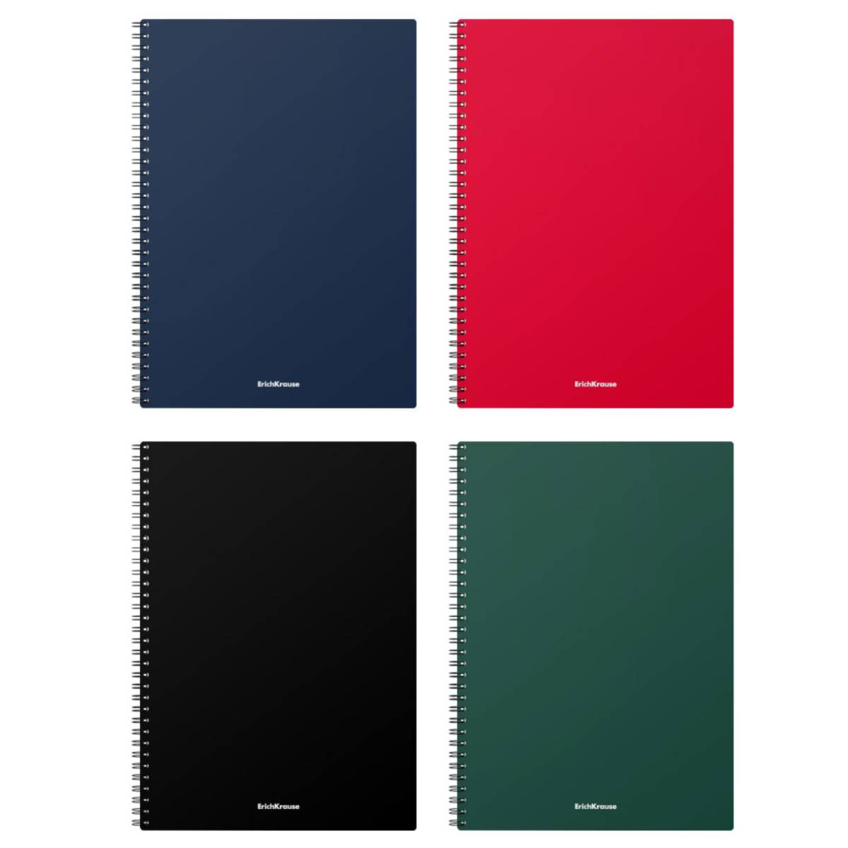 Тетрадь общая с пластиковой обложкой на спирали ErichKrause Classic, ассорти, А4, 60 листов, клетка