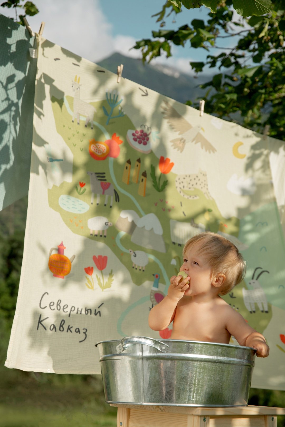 Пеленка текстильная BUBA KIDS Северный Кавказ, 1 шт, 115x115 см купить,9890