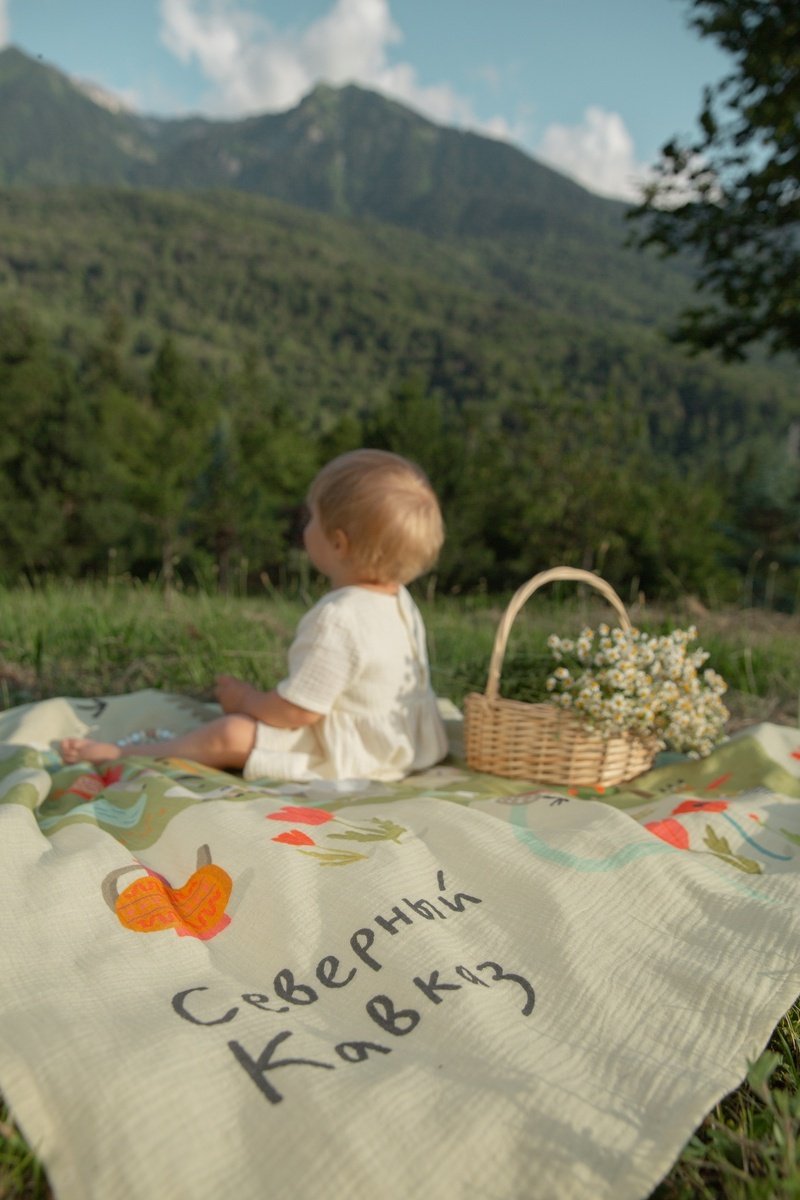 Пеленка текстильная BUBA KIDS Северный Кавказ, 1 шт, 115x115 см купить,9890