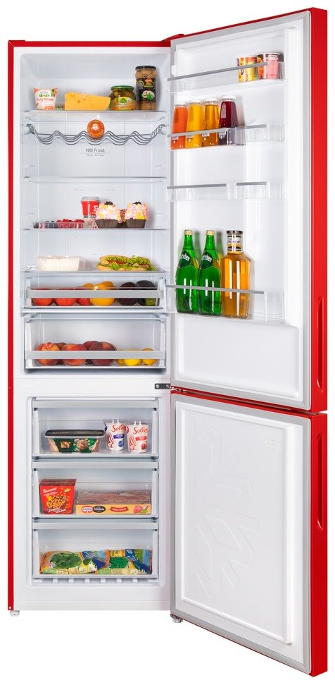Холодильник MAUNFELD MFF200NFR Inverter красный купить,NaN