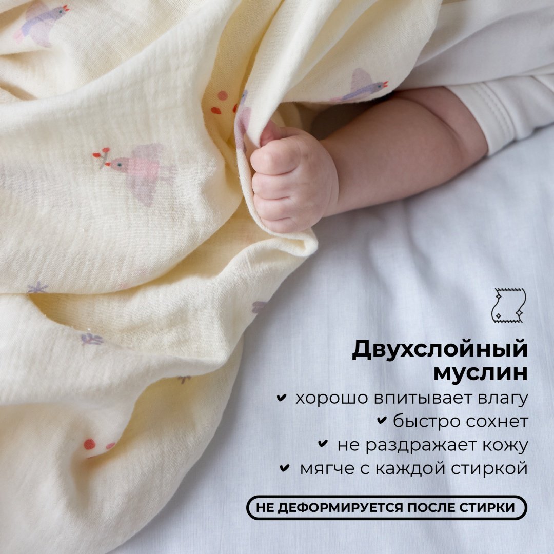 Пеленка текстильная BUBA KIDS Песня Севера, 1 шт, 115x115 см купить,NaN