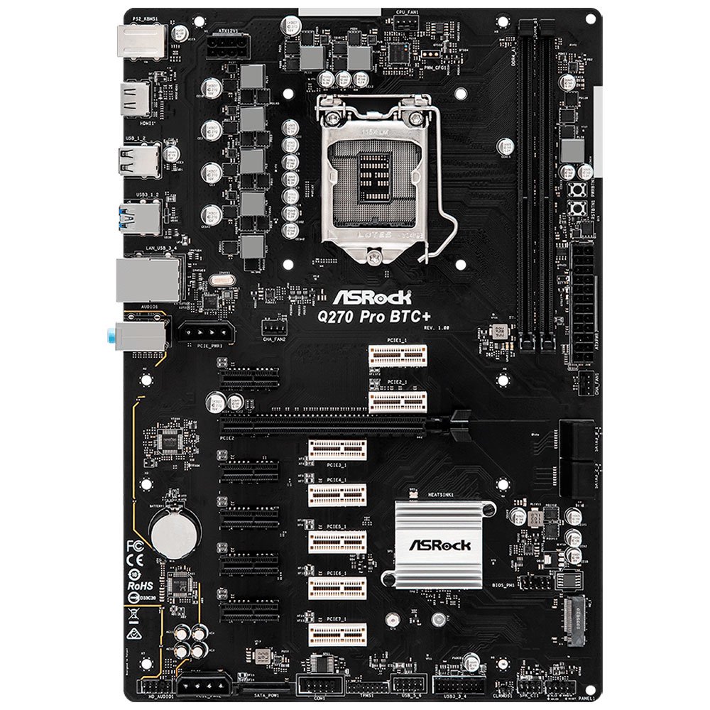 Материнская плата ASRock Q270 PRO BTC+