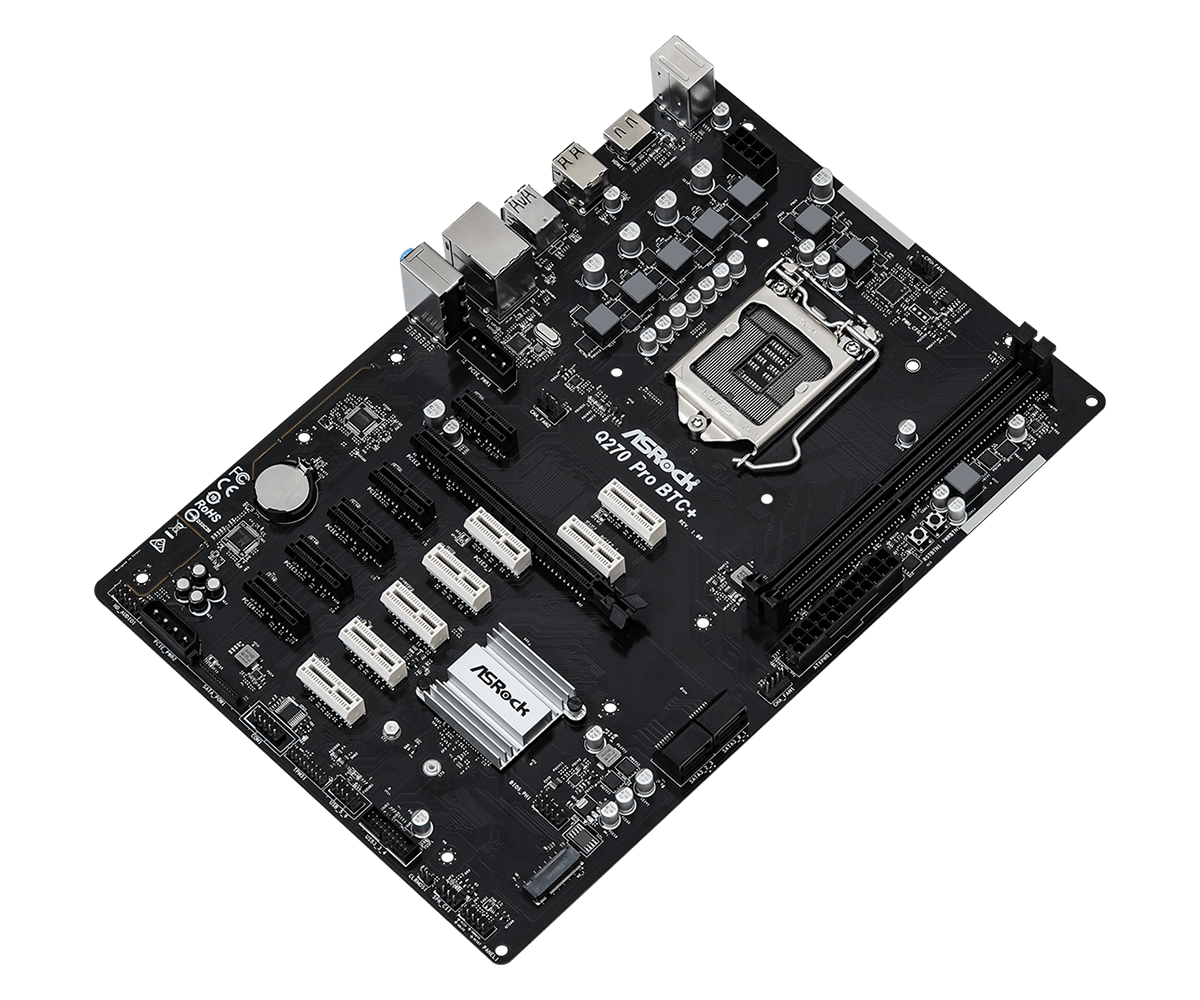Материнская плата ASRock Q270 PRO BTC+ купить,0