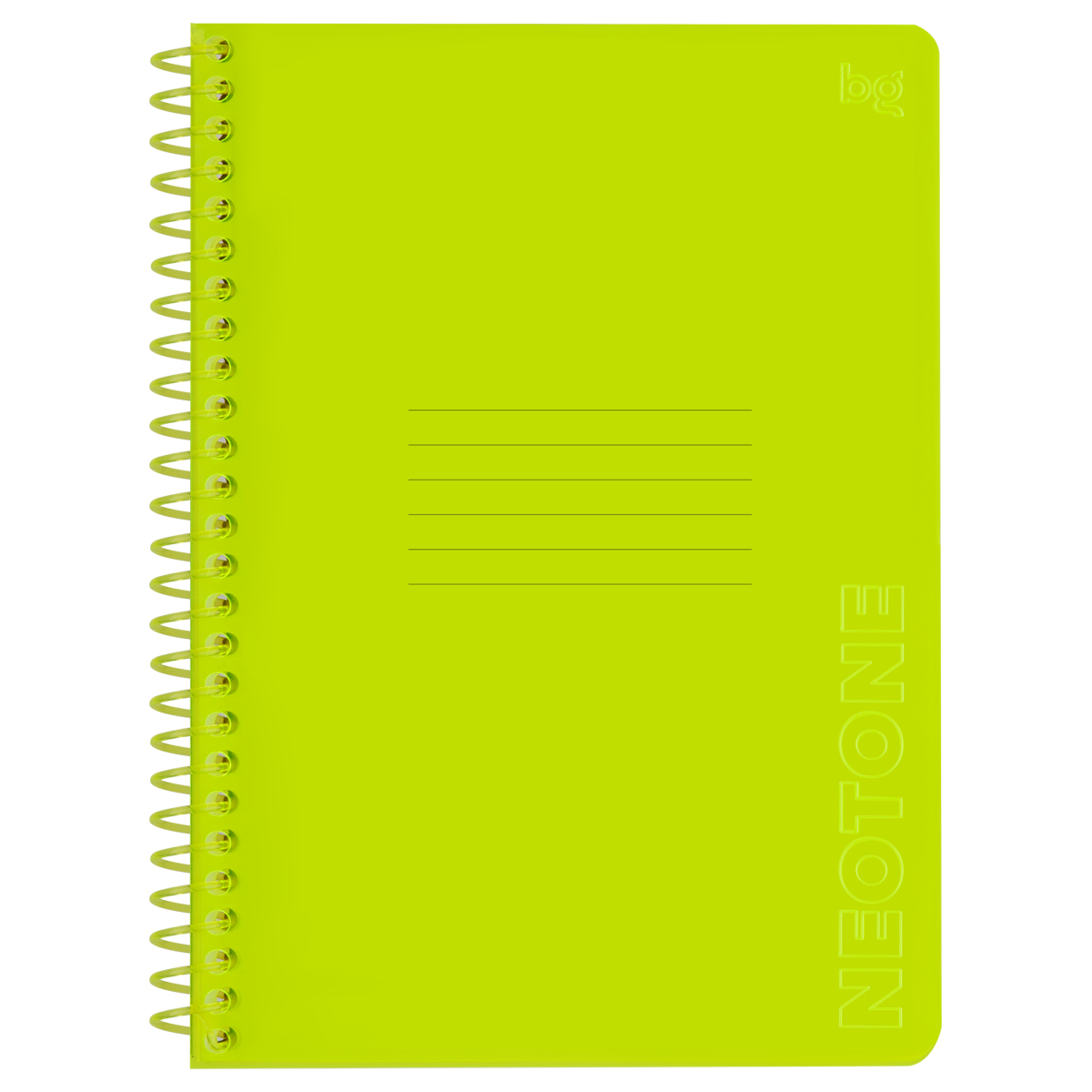 Тетрадь 48л., А5, клетка на пластиковом гребне, BG Neon. Yellow, пластиковая обложка