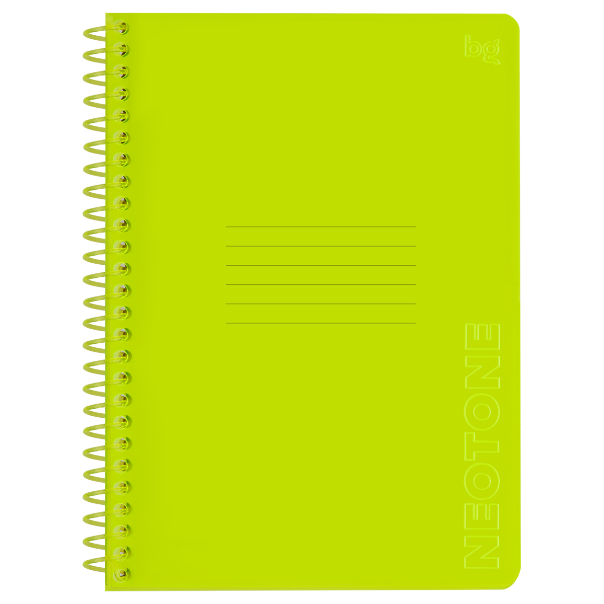 Тетрадь 48л., А5, клетка на пластиковом гребне, BG Neon. Yellow, пластиковая обложка купить,NaN