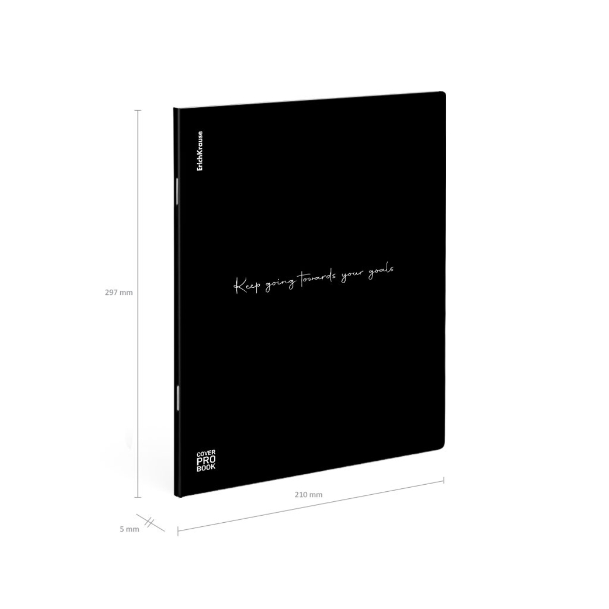 Тетрадь общая ученическая с пластиковой обложкой на скобе ErichKrause CoverProBook Words, черный, А4, 48 листов, клетка