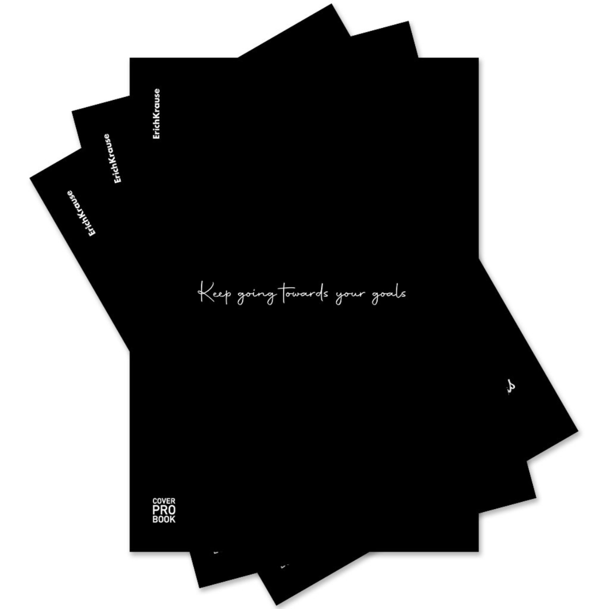 Тетрадь общая ученическая с пластиковой обложкой на скобе ErichKrause CoverProBook Words, черный, А4, 48 листов, клетка