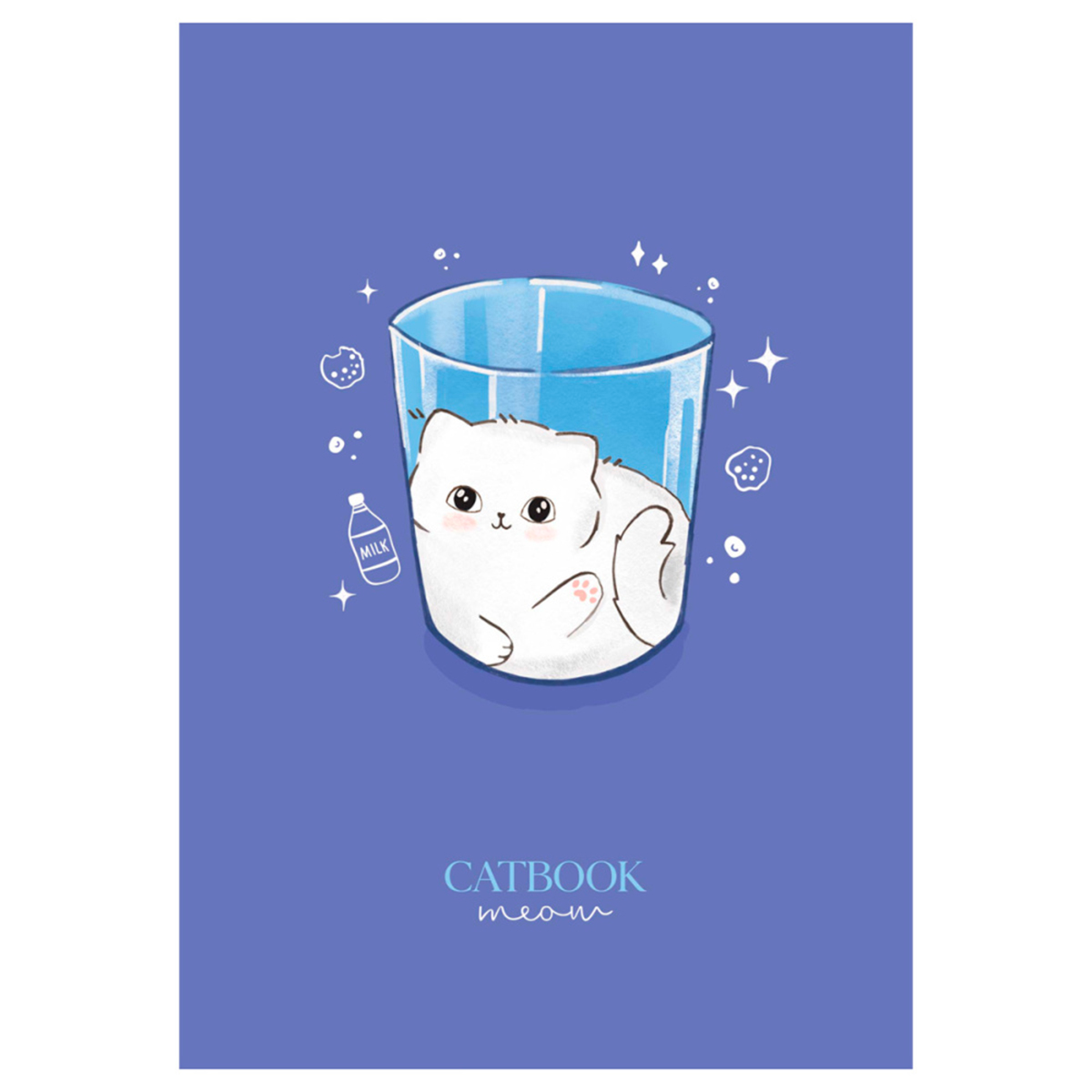 Тетрадь 80л., А5, клетка на гребне MESHU Cat Book, двойная обложка, матовая ламинация, выб.лак купить,NaN