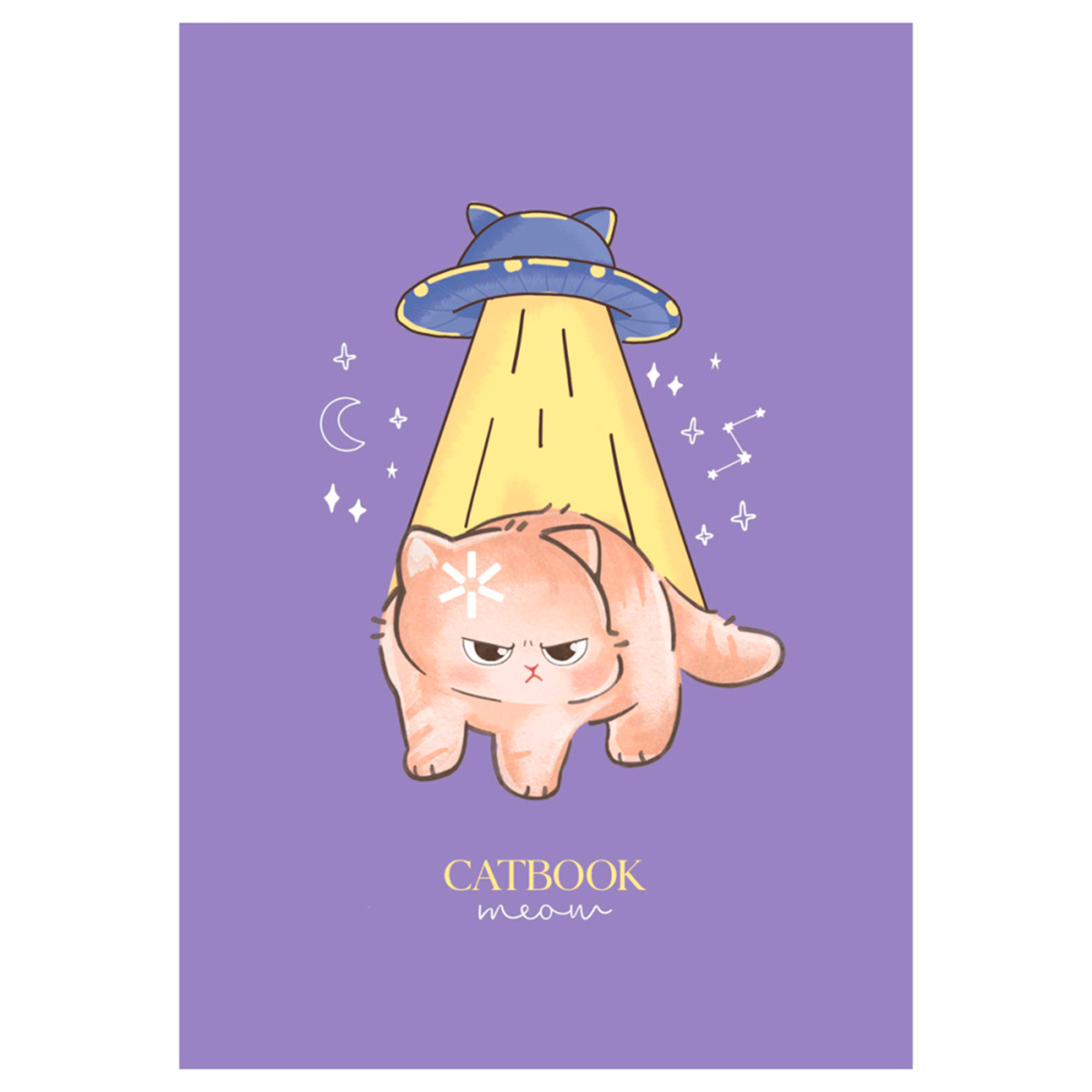 Тетрадь 80л., А5, клетка на гребне MESHU Cat Book, двойная обложка, матовая ламинация, выб.лак купить,NaN
