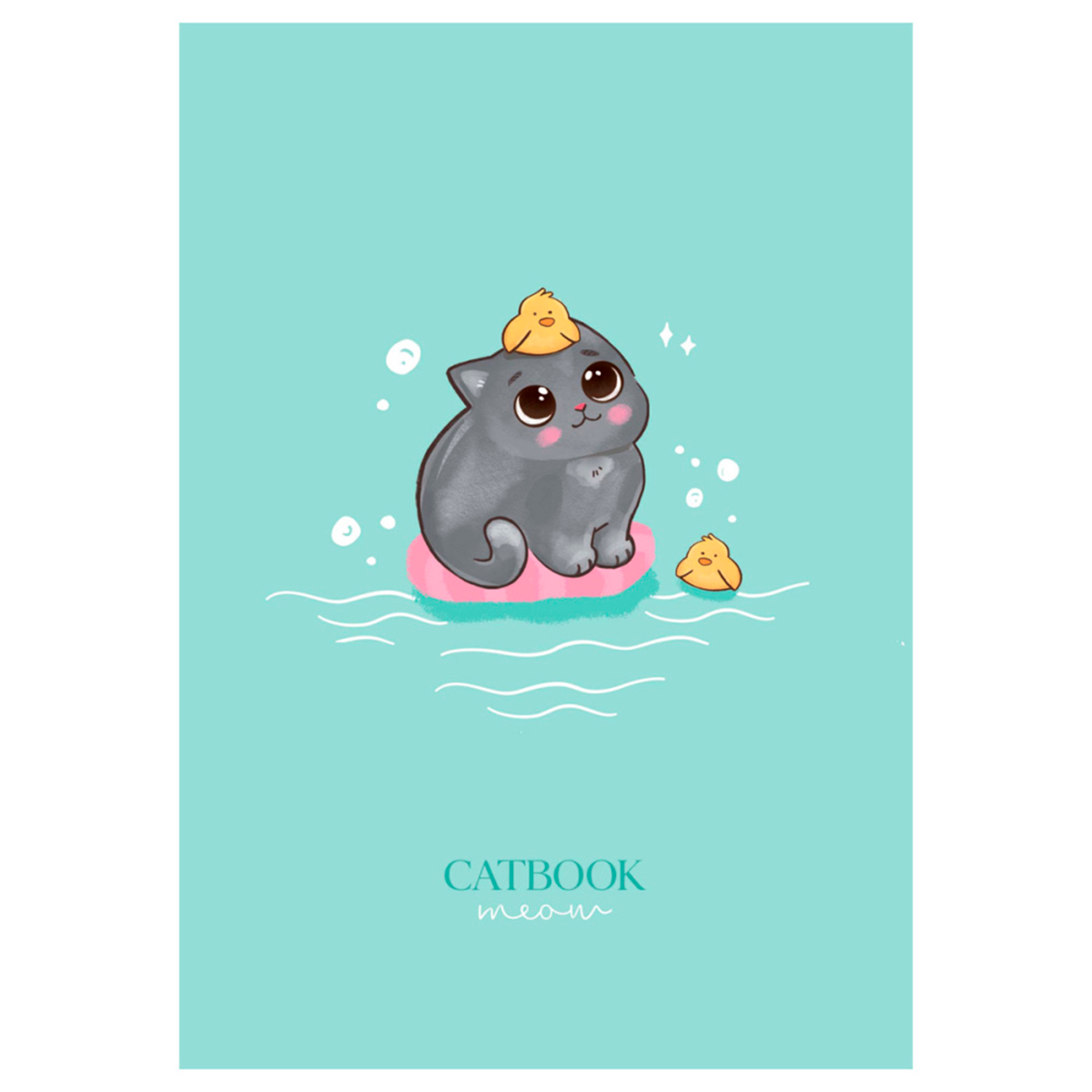 Тетрадь 80л., А5, клетка на гребне MESHU Cat Book, двойная обложка, матовая ламинация, выб.лак купить,NaN