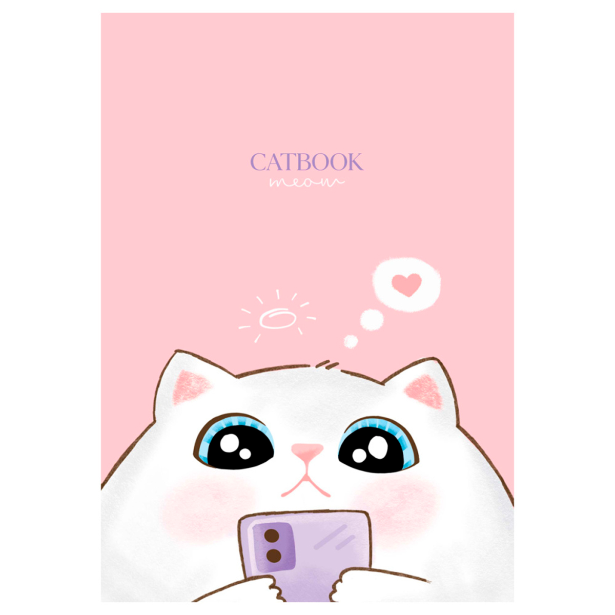 Тетрадь 80л., А5, клетка на гребне MESHU Cat Book, двойная обложка, матовая ламинация, выб.лак купить,NaN