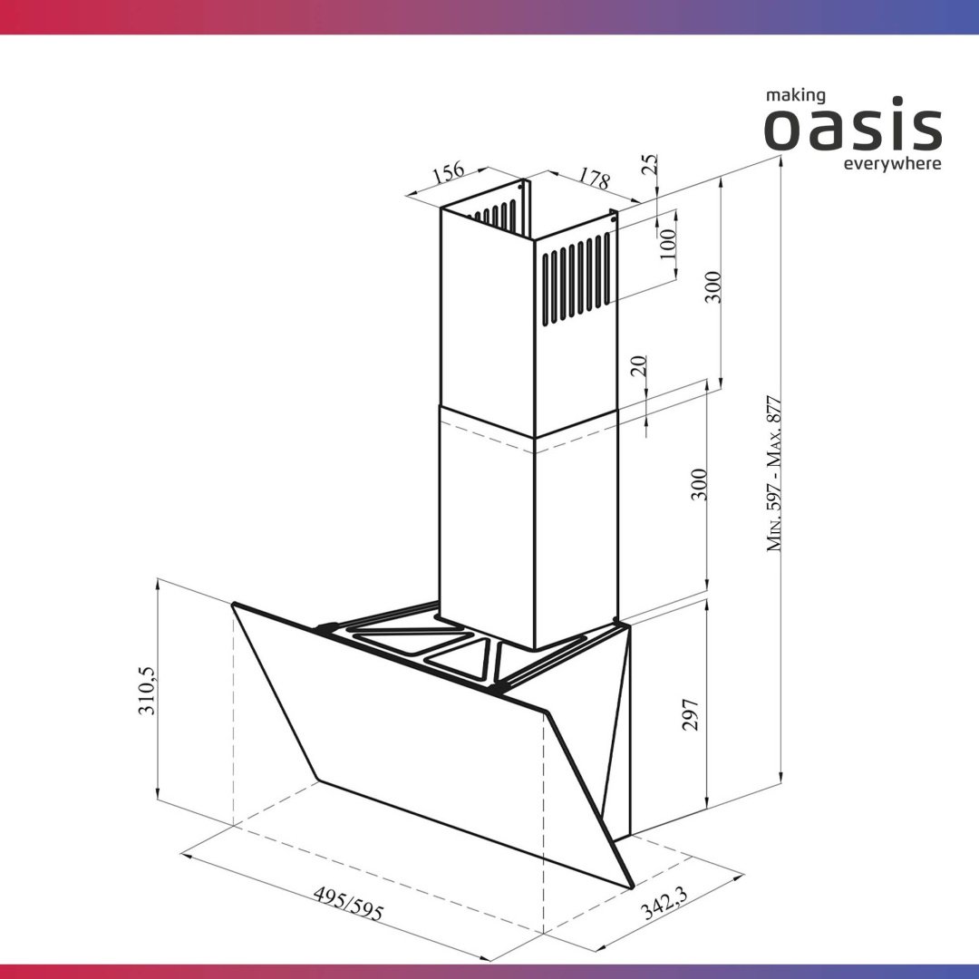 Вытяжка Oasis NP-60G серый купить,71100