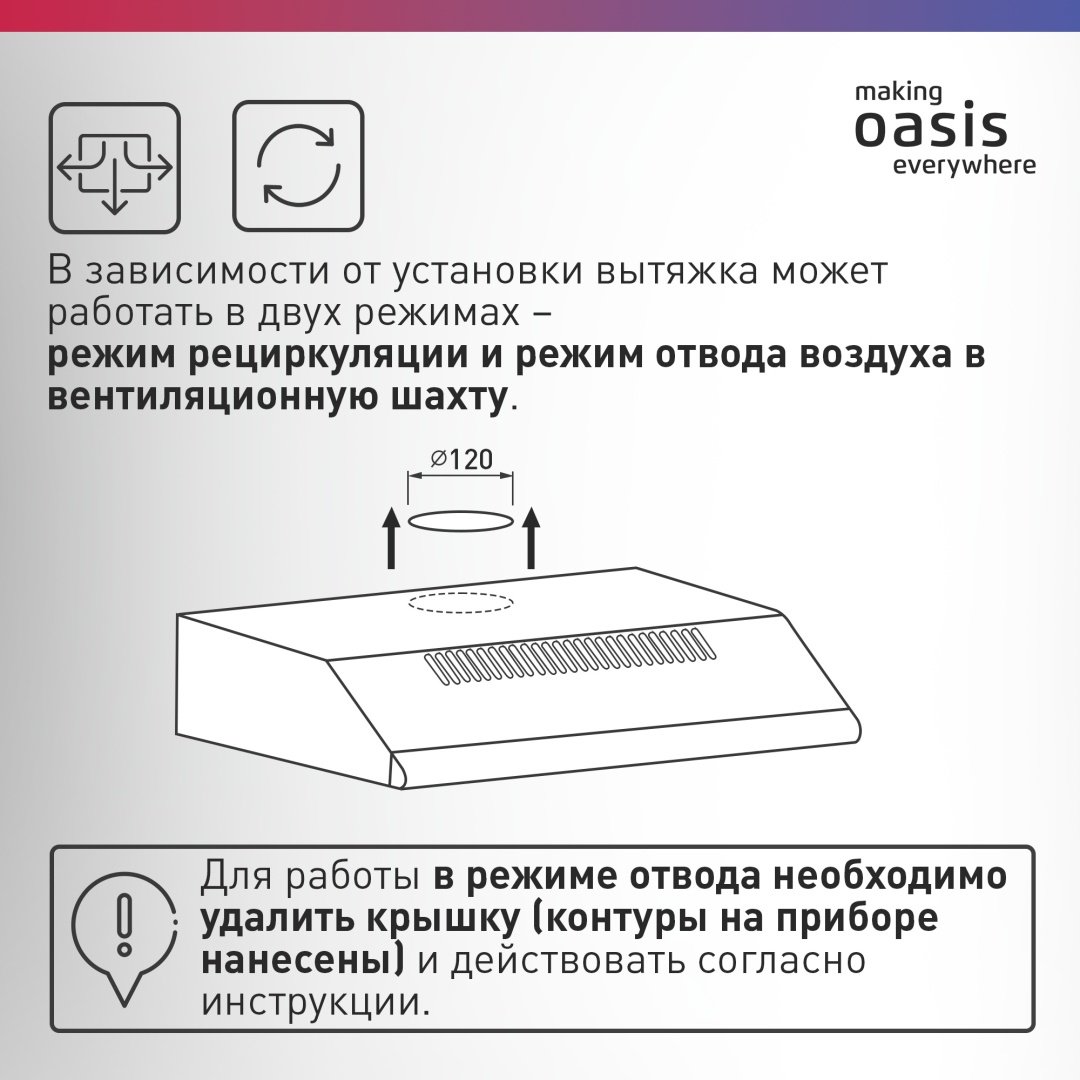 Вытяжка Oasis UP-50B черный купить,42700
