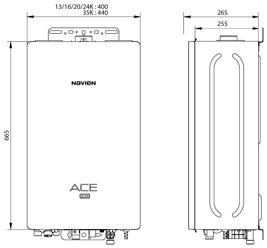 Газовый котел Navien ACE PRO 35K с дымоходом купить,467000