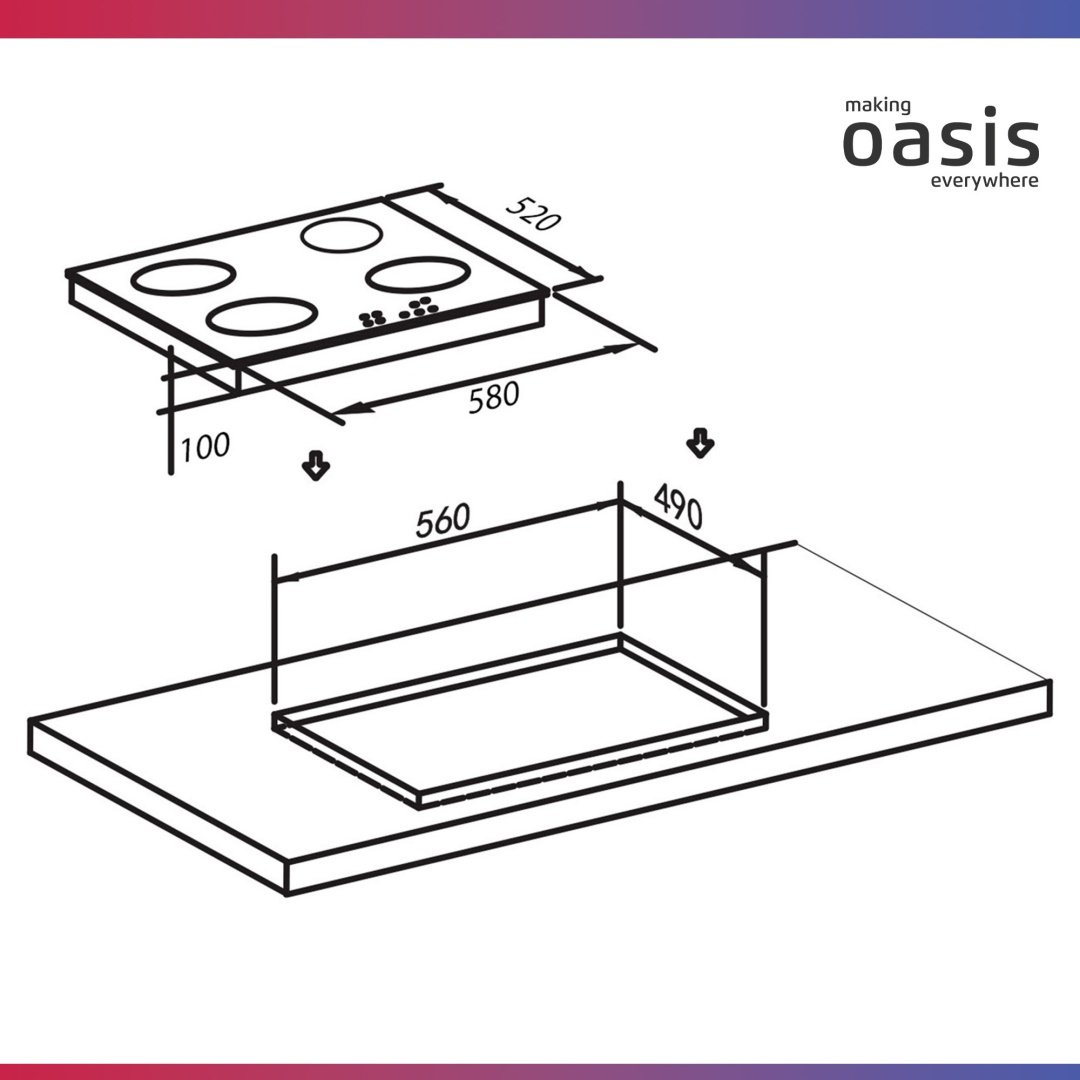 Газовая варочная поверхность Oasis P-MSR стальной купить,85300