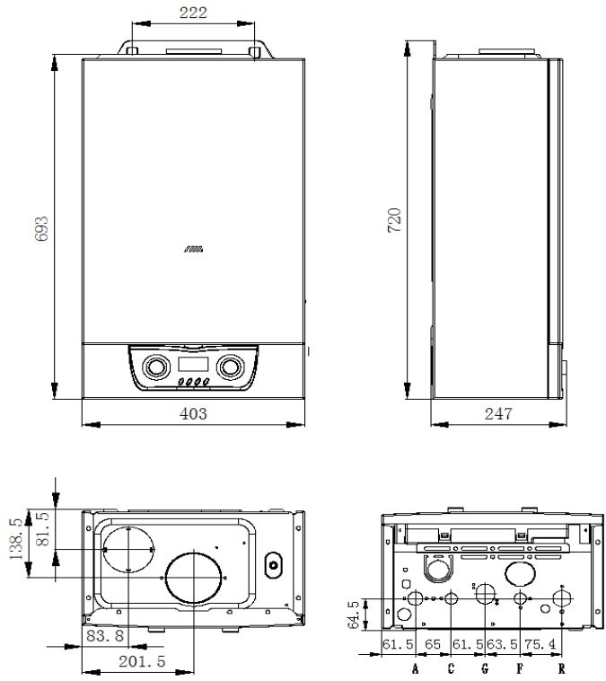 Газовый котел Mizudo MAESTRO LUX M40T Wi-Fi с дымоходом