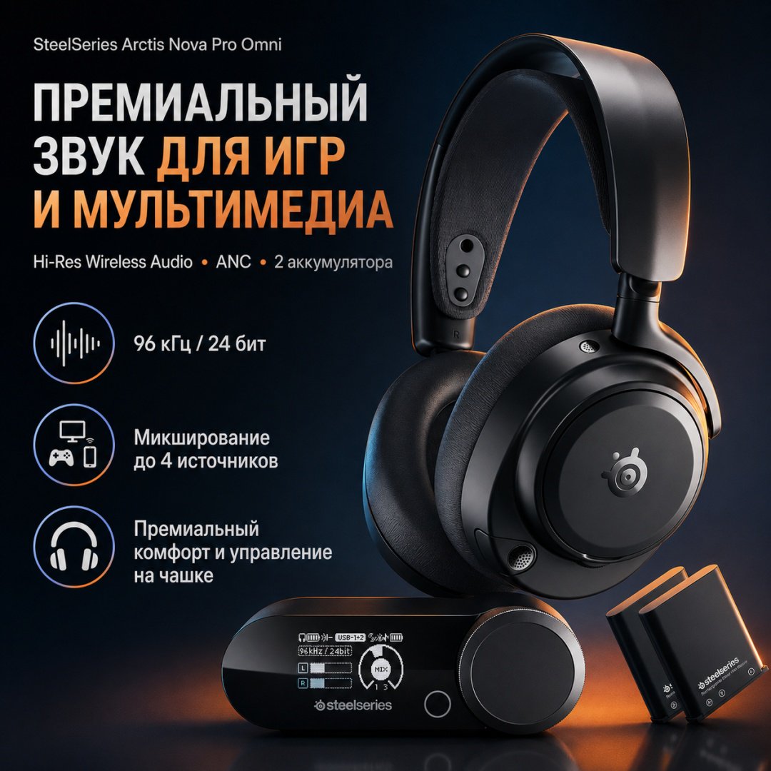 Наушники SteelSeries Arctis Nova Pro Omni черный