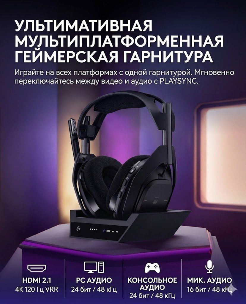 Наушники Logitech Astro A50 X черный - ForteMarket Наушники Logitech Astro A50 X черный купить,281510