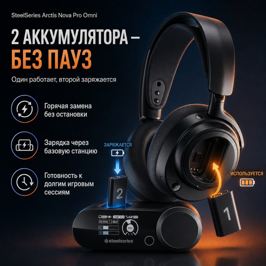 Наушники SteelSeries Arctis Nova Pro Omni черный