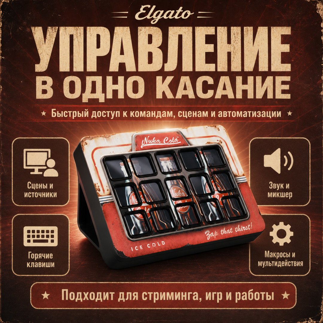 Контроллер для стриминга Elgato Nuka-Cola Stream Deck – Fallout Special Edition красный