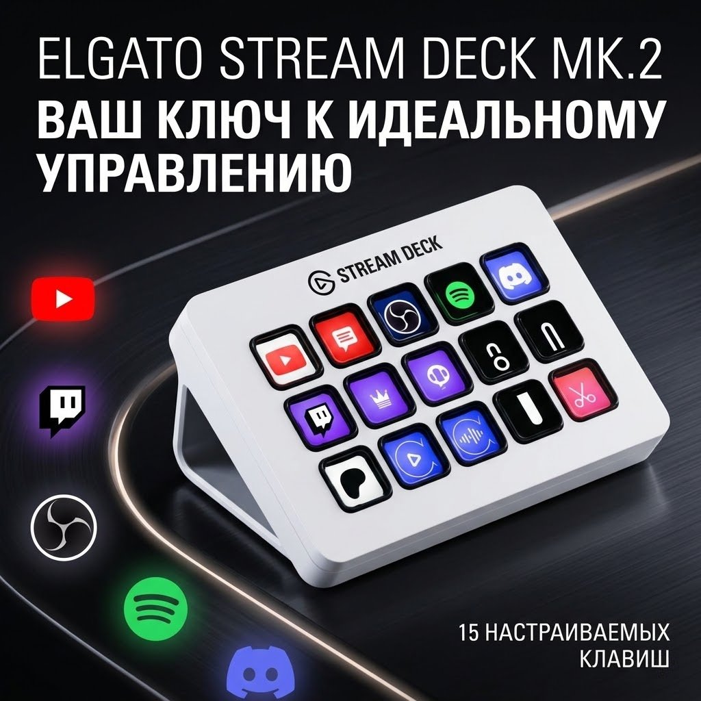 Контроллер для стриминга Elgato Stream Deck MK.2 белый