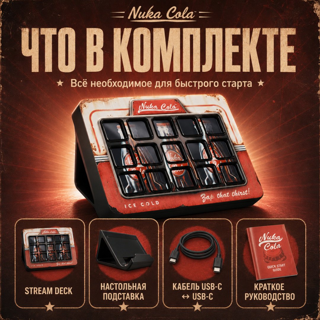 Контроллер для стриминга Elgato Nuka-Cola Stream Deck – Fallout Special Edition красный