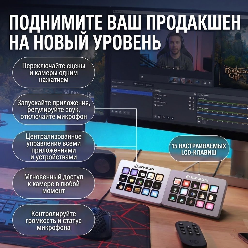 Контроллер для стриминга Elgato Stream Deck MK.2 белый