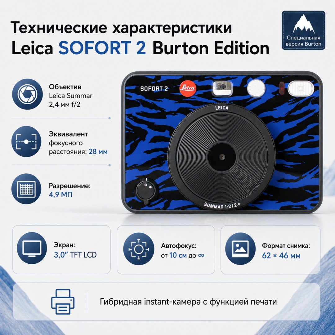 Фотокамера моментальной печати Leica SOFORT 2 голубой