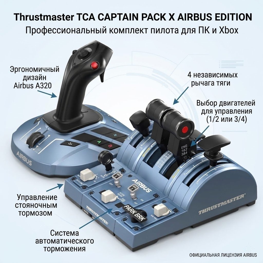 Игровой контроллер Thrustmaster TCA CAPTAIN PACK X AIRBUS EDITION многоцветный