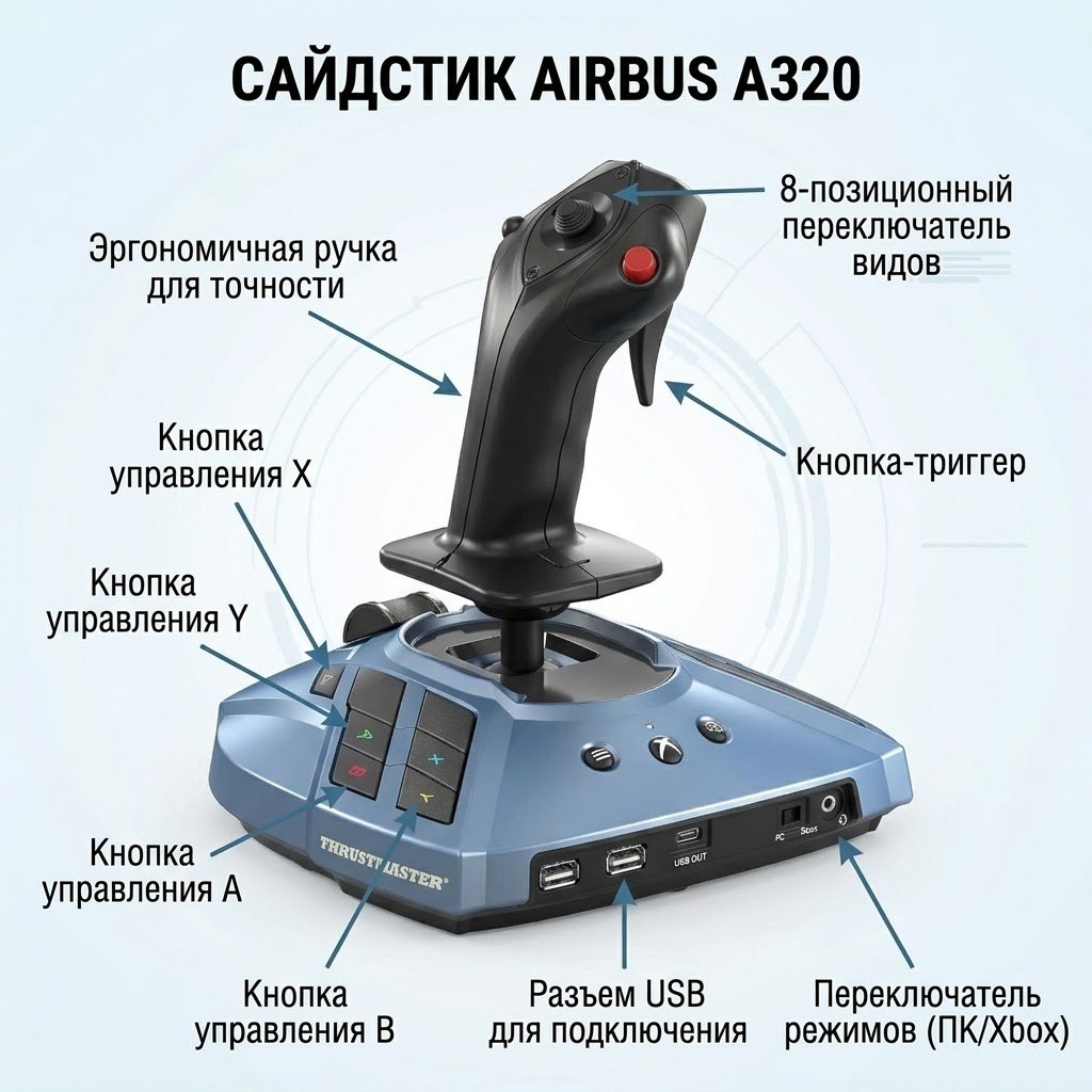 Игровой контроллер Thrustmaster TCA CAPTAIN PACK X AIRBUS EDITION многоцветный