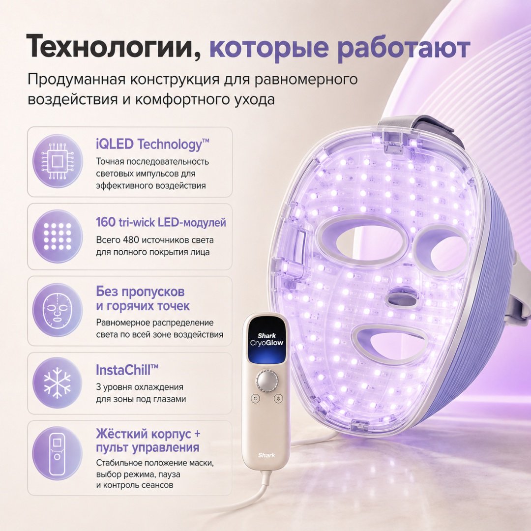 Shark светодиодная маска для лица