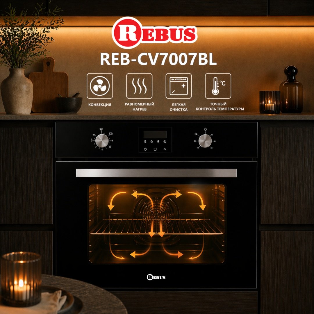 Духовой шкаф Rebus CV7007BL черный купить,NaN