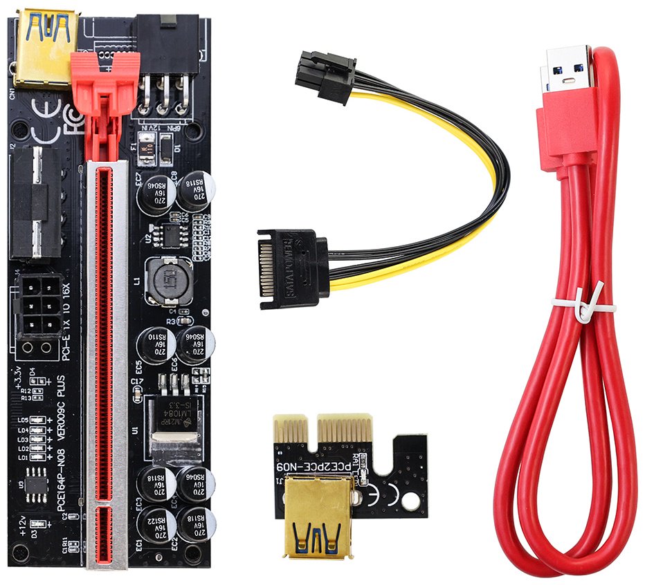 Райзер PCI-E x1 x16 VER010S Plus, Riser PCI-E x1 x16 купить,NaN