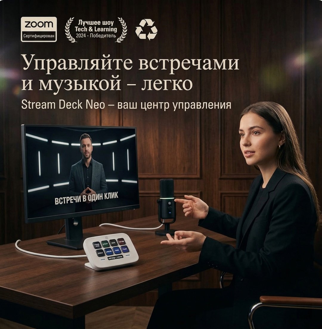 Контроллер для стриминга Elgato Stream Deck Neo белый