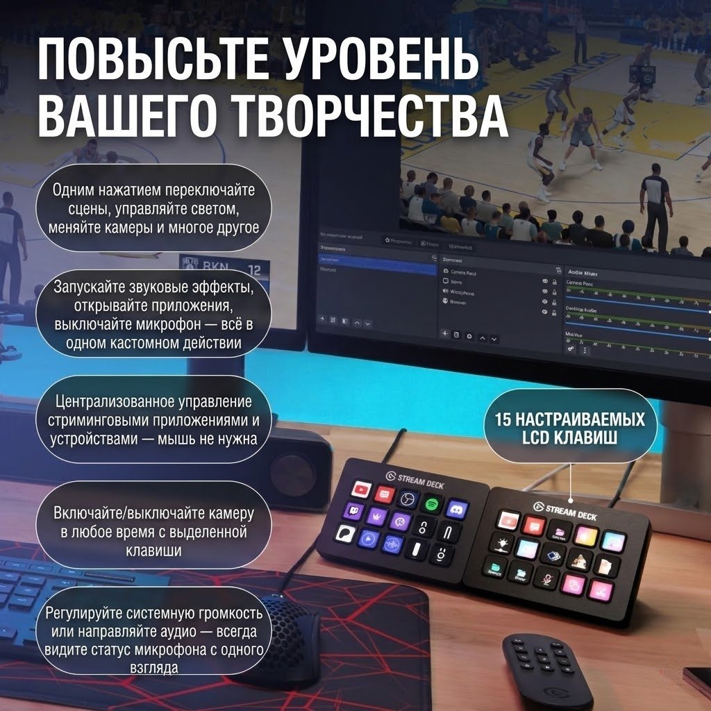 Контроллер для стриминга Elgato Stream Deck MK.2 10GBA9901 черный