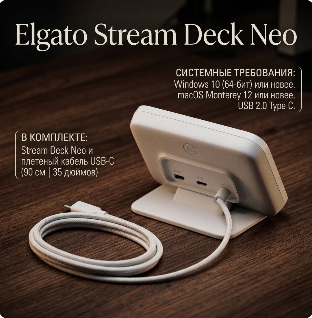 Контроллер для стриминга Elgato Stream Deck Neo белый купить,99000