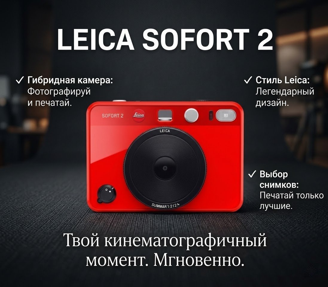 Фотокамера моментальной печати Leica SOFORT 2 красный
