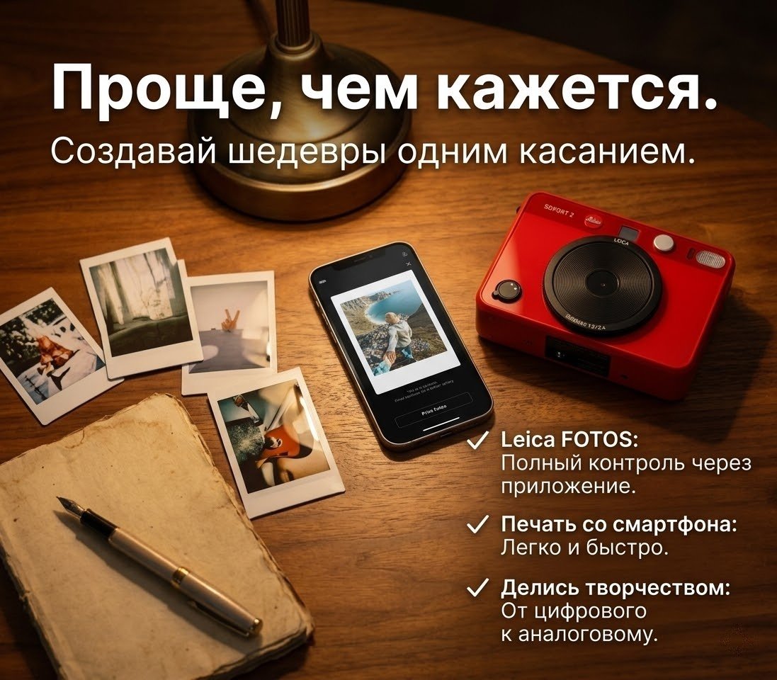 Фотокамера моментальной печати Leica SOFORT 2 красный