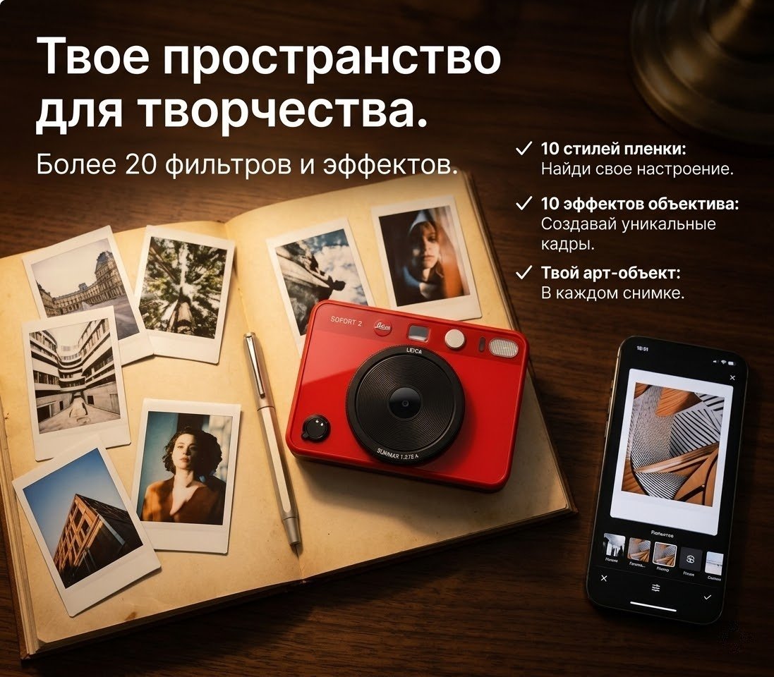 Фотокамера моментальной печати Leica SOFORT 2 красный