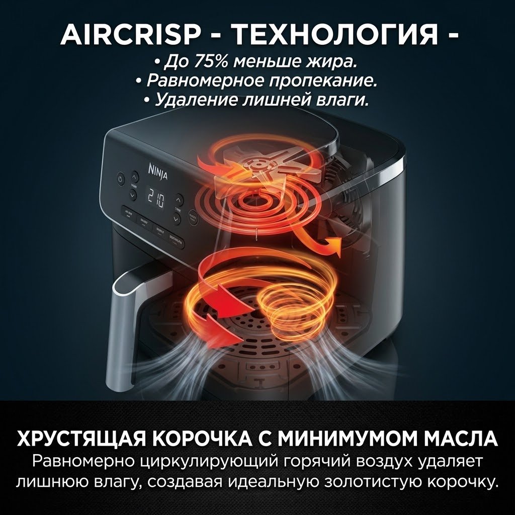 Аэрогриль Ninja PRO AF140ME 4.7 л черный купить,99000