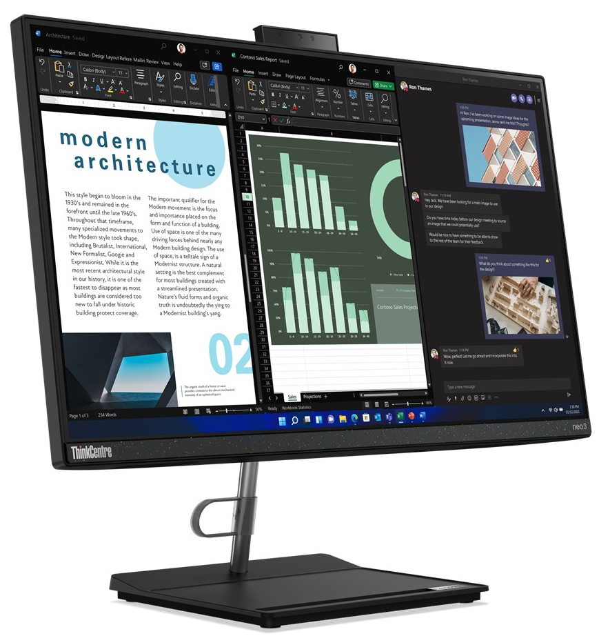 Моноблок Lenovo ThinkCentre neo 30a 24 12B00002RU 23.8" Raven Black купить,NaN