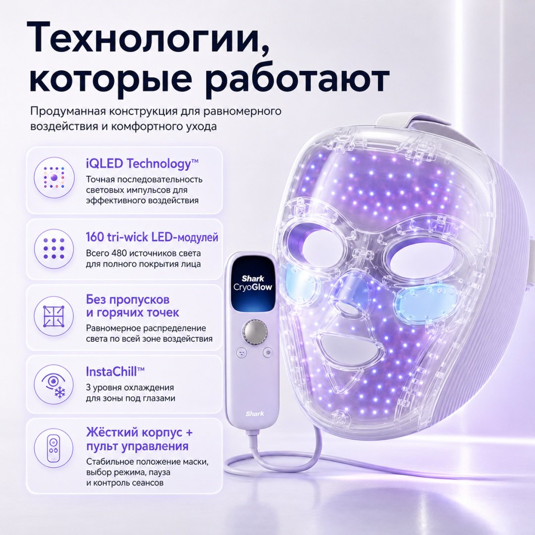 Shark светодиодная маска для лица