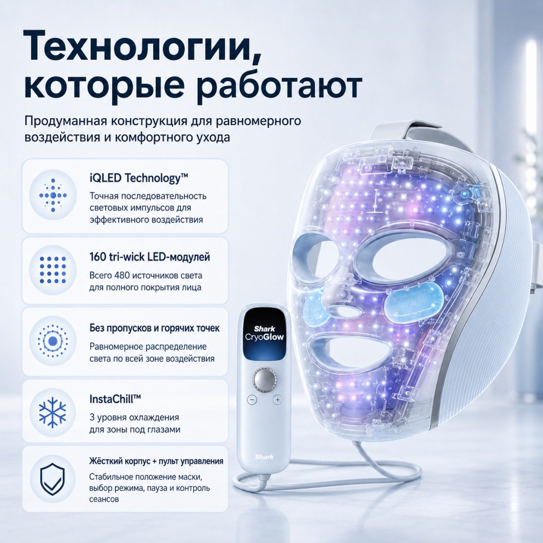 Shark светодиодная маска для лица