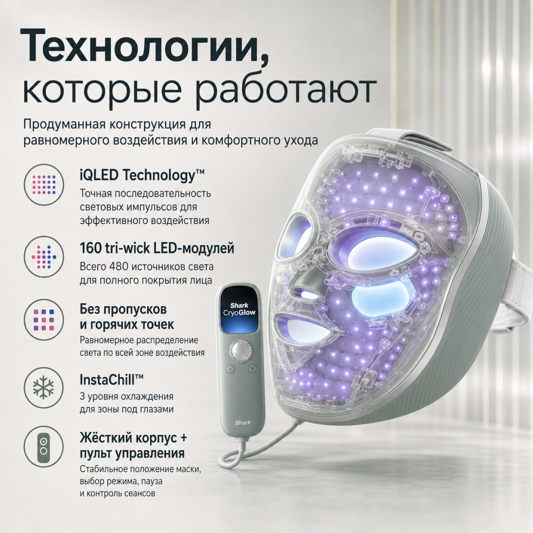 Shark светодиодная маска для лица