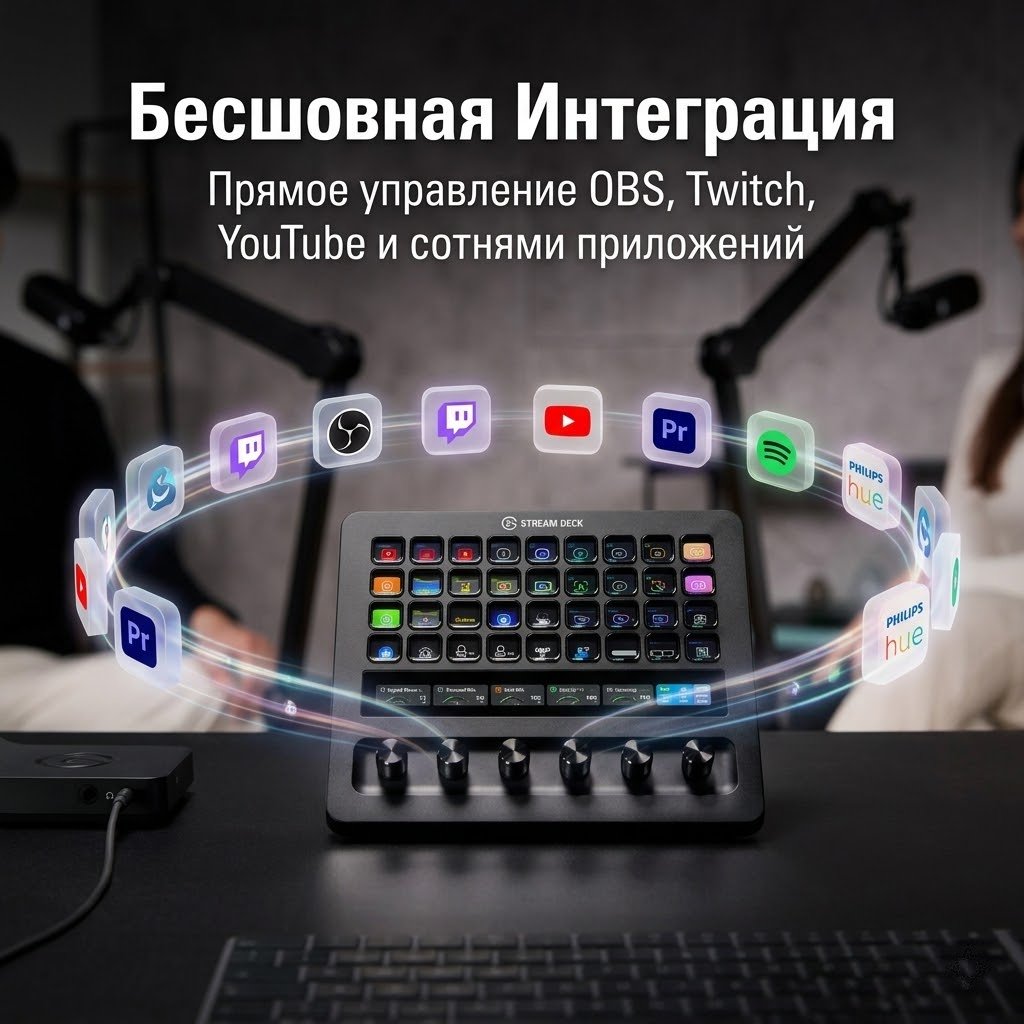 Контроллер для стриминга Elgato Stream Deck + XL черный