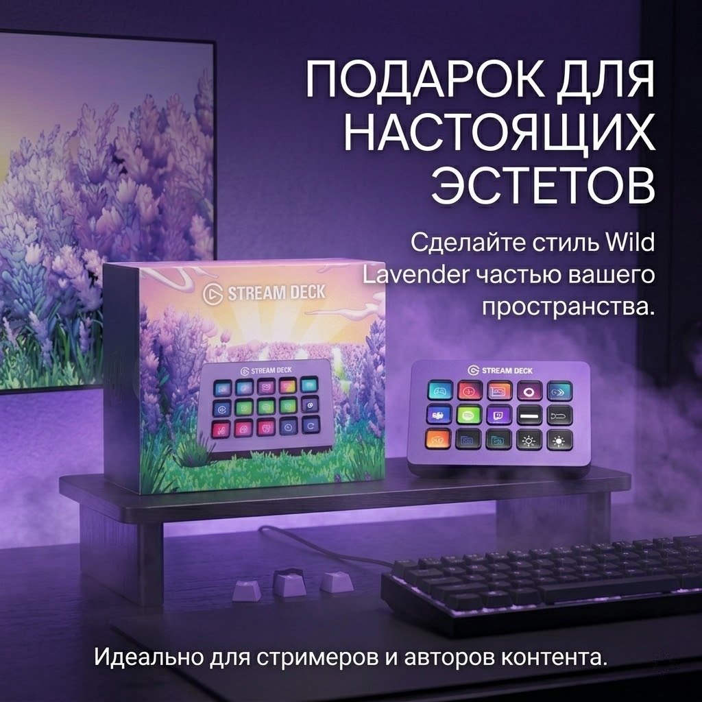 Контроллер для стриминга Elgato Stream Deck 15 кнопок Wild Lavender фиолетовый