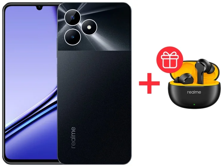 Смартфон Realme Note 50 3/64Gb Midnight Black + Подарок Наушники Realme Buds T100 Black купить,NaN