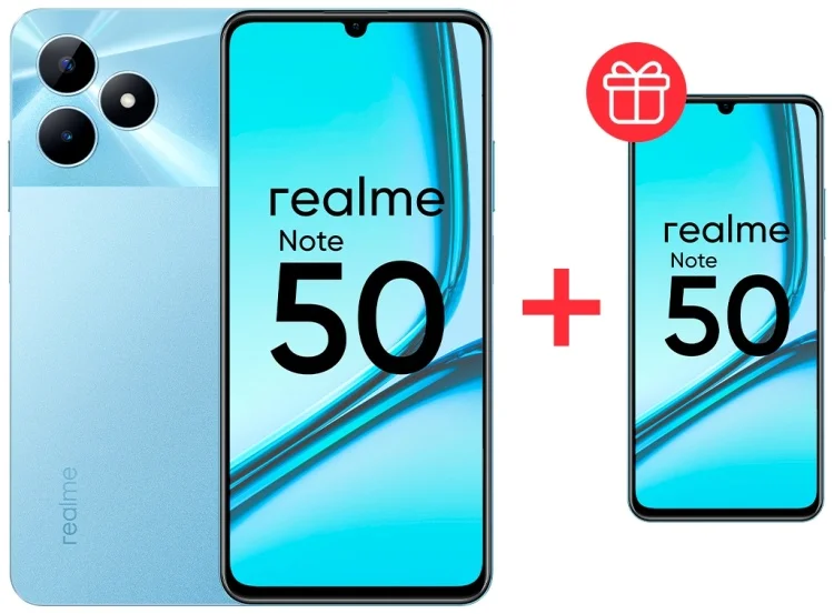 Смартфон Realme Note 50 3/64Gb Sky Blue + Подарок Смартфон Realme Note 50 3/64Gb Sky Blue