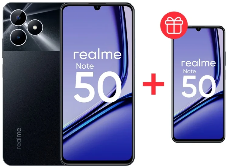 Смартфон Realme Note 50 4/128Gb Midnight Black + Подарок Cмартфон Realme Note 50 4/128Gb Midnight Black
